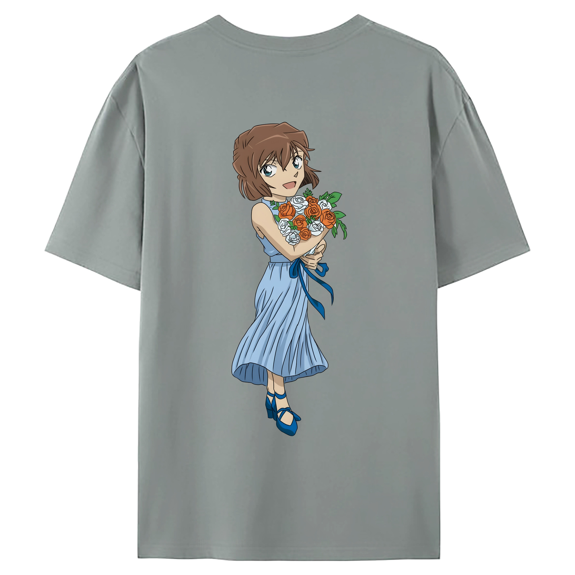 （画像用） 名探偵コナン 灰原 哀 はいばら あい Detective Conan Anita Hailey、Vi Graythorn Haibara Ai 綿100％ メンズ半袖Tシャツ（バックプリント） 通気性